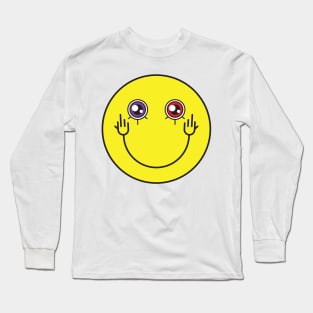 EMOJI WITH A SMILE FUCK YU Long Sleeve T-Shirt